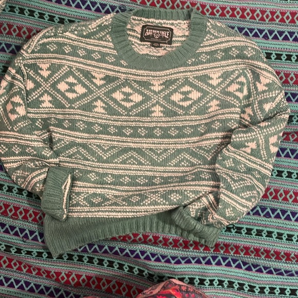 NWOT ❤️ American Eagle 🦅 Cabin Fever Farile Sweater peppermint 🌲 Cozy & Cute 🥰 - Picture 4 of 7